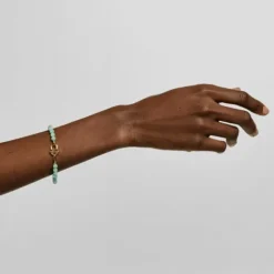 Pulsera con baño de oro 18 kt sobre plata y amazonitas MANIFESTO^TOUS Hot