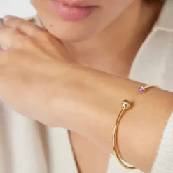 Pulsera con baño de oro 18 kt sobre plata y gemas Plump^TOUS Discount