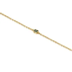 Pulsera con baño de oro 18 kt sobre plata y oso de cromodiópsidos New Motif^TOUS Clearance