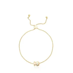 Pulsera con baño de oro 18 kt sobre plata y multi gemas Areia^TOUS Hot