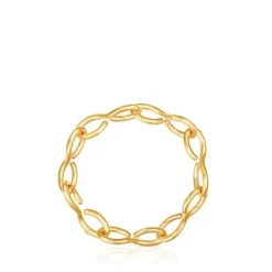 Pulsera con baño de oro 18 kt sobre plata Bent^TOUS Outlet