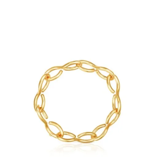 Pulsera con baño de oro 18 kt sobre plata Bent^TOUS Outlet