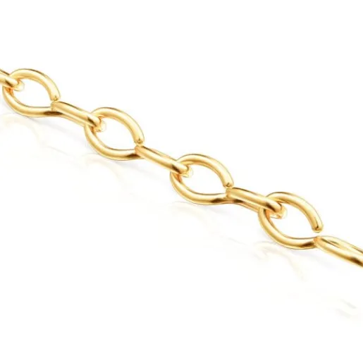 Pulsera con baño de oro 18 kt sobre plata Bent^TOUS Outlet