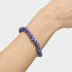 Pulsera con baño de oro 18 kt sobre plata y cuarzita azul Hold Oval^TOUS New