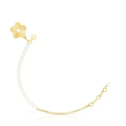 Pulsera con baño de oro 18 kt sobre plata y flor con perlas cultivadas Iris Motif^TOUS Clearance