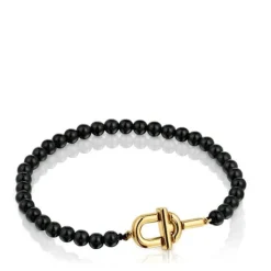 Pulsera con baño de oro 18 kt sobre plata y ónix MANIFESTO^TOUS Discount