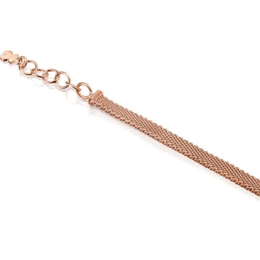 Pulsera con baño de oro rosa 18 kt sobre plata y perla Real Sisy^TOUS Discount