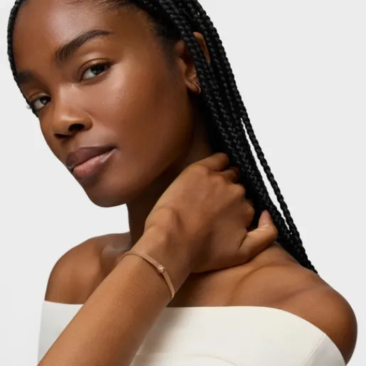 Pulsera con baño de oro rosa 18 kt sobre plata y perla Real Sisy^TOUS Discount