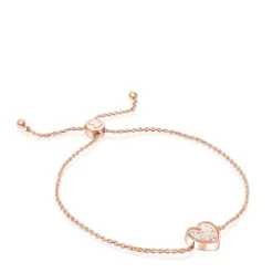 Pulsera con baño de oro rosa 18 kt sobre plata y perlas Areia^TOUS Online