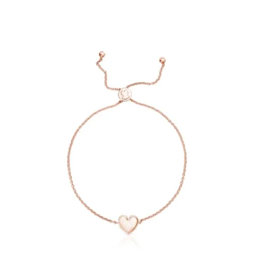 Pulsera con baño de oro rosa 18 kt sobre plata y perlas Areia^TOUS Online