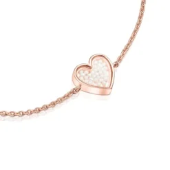 Pulsera con baño de oro rosa 18 kt sobre plata y perlas Areia^TOUS Online