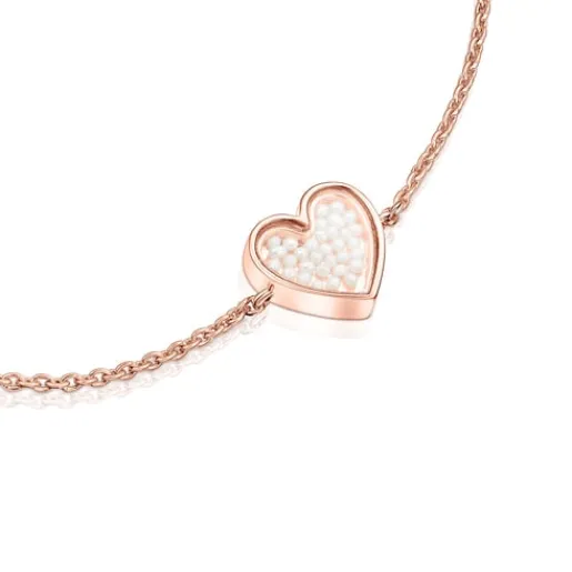 Pulsera con baño de oro rosa 18 kt sobre plata y perlas Areia^TOUS Online