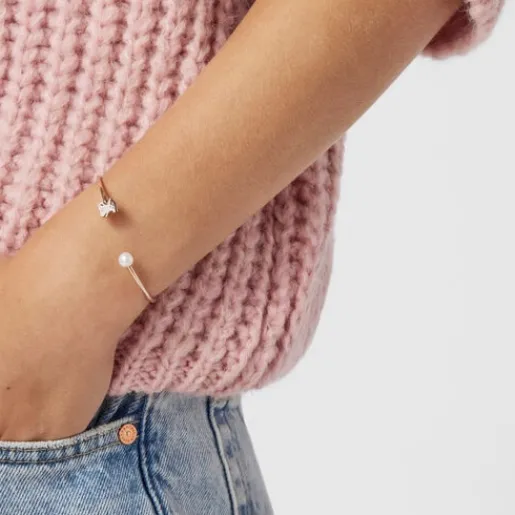 Pulsera con baño de oro rosa 18 kt sobre plata y perla cultivada Sweet Dolls^TOUS Outlet