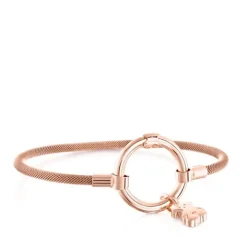 Pulsera con baño de oro rosa 18 kt sobre plata y acero IP rosa Hold^TOUS Discount