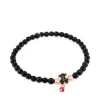 Pulsera con baño de oro rosa 18 kt sobre plata, espinelas y ónix facetado motivo oso Motif^TOUS New