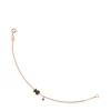Pulsera con baño de oro rosa 18 kt sobre plata, espinela y rubí tratado motivo oso Motif^TOUS Clearance