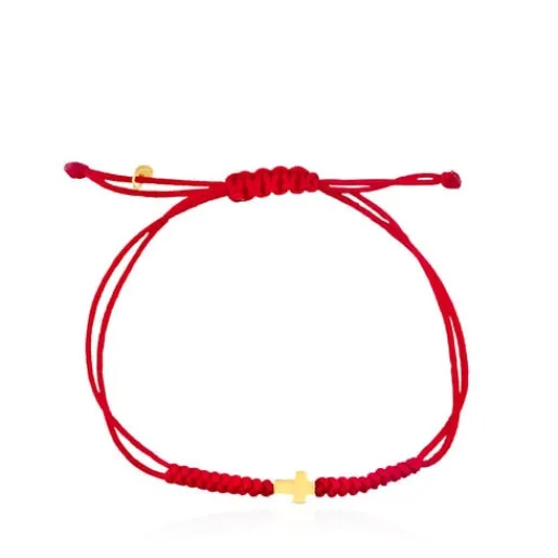 Pulsera cruz de cordón en color rojo y oro Sweet Dolls XXS^TOUS Online