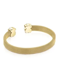 Pulsera de acero IP dorado y malaquita Mesh Color^TOUS Clearance