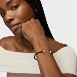 Pulsera de acero IP negro con baño de oro rosa 18 kt sobre plata y perla cultivada de 6,5mm Icon Mesh^TOUS Discount