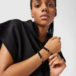Pulsera de acero IP negro y ónix Mesh Color^TOUS Clearance