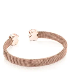 Pulsera de acero IP rosado y ónix Mesh Color^TOUS Sale