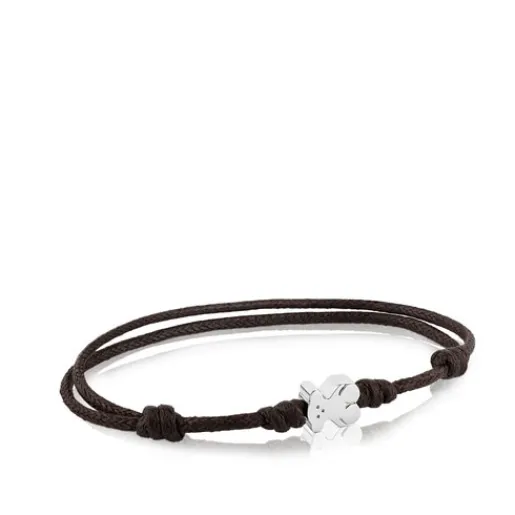 Pulsera de acero y cordón en color marrón Super Micro^TOUS Best