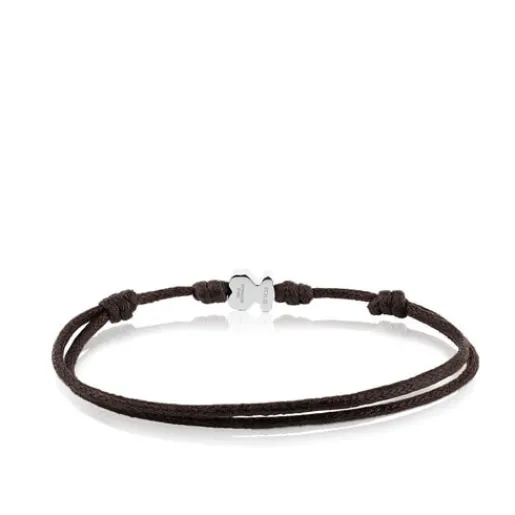 Pulsera de acero y cordón en color marrón Super Micro^TOUS Best