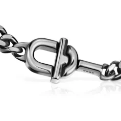 Pulsera de cadena barbada en plata dark silver 19 cm MANIFESTO^TOUS Sale