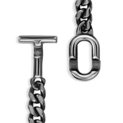 Pulsera de cadena barbada en plata dark silver 19 cm MANIFESTO^TOUS Sale
