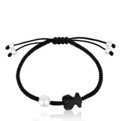 Pulsera de cordón en color negro con ónix y perla cultivada Tibet^TOUS Hot