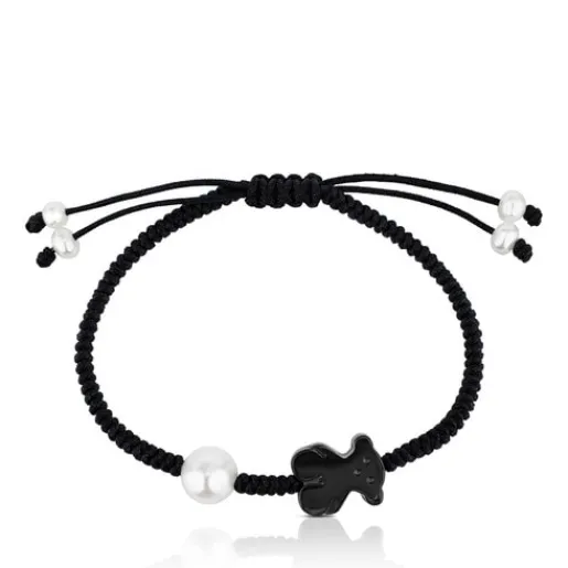 Pulsera de cordón en color negro con ónix y perla cultivada Tibet^TOUS Hot