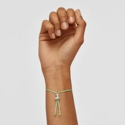 Pulsera de cordón verde y azul con oso de plata Bold Bear^TOUS Hot