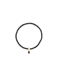 Pulsera de ónix con baño de oro 18 kt sobre plata con perla Glory^TOUS Hot