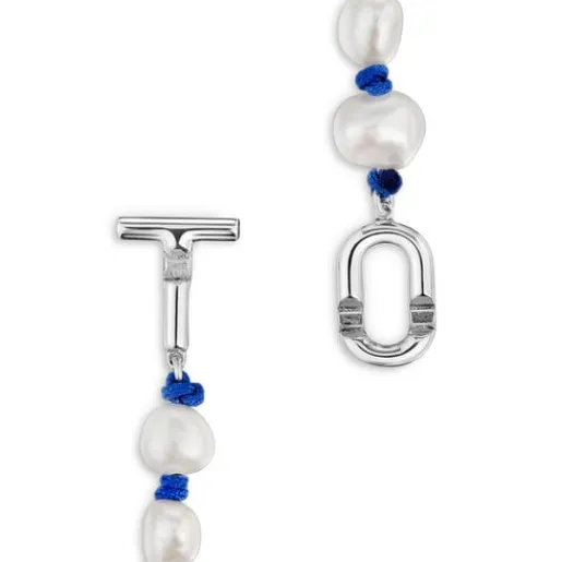 Pulsera de nylon azul con y perlas cultivadas MANIFESTO^TOUS Online