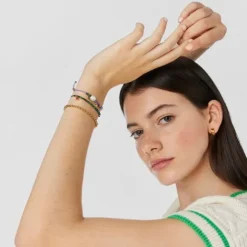 Pulsera de nylon negro con malaquitas Camille^TOUS New