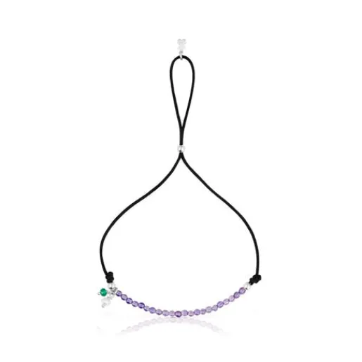 Pulsera de nylon negro con amatistas Camille^TOUS Discount