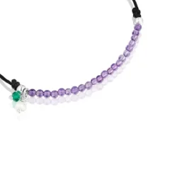 Pulsera de nylon negro con amatistas Camille^TOUS Discount