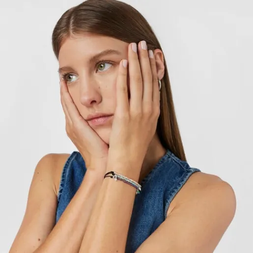 Pulsera de nylon negro con amatistas Camille^TOUS Discount