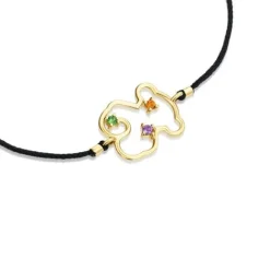 Pulsera de nylon, oso de oro y gemas Tsuri^TOUS Clearance