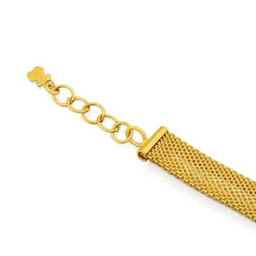 Pulsera de oro amarillo y blanco con diamantes 0,14ct Icon Mesh^TOUS Online