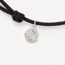 Pulsera de oro blanco con diamante y cordón negro ATELIER^TOUS New