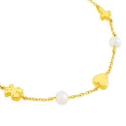Pulsera de oro motivos cruz, estrella, corazón y oso Sweet Dolls XXS^TOUS Hot