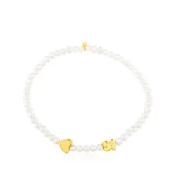 Pulsera de oro y perlas cultivadas motivos oso y corazón Sweet Dolls XXS^TOUS Online