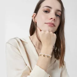 Pulsera de perlas, con baño de oro 18 kt sobre plata y diamantes Nocturne^TOUS Online