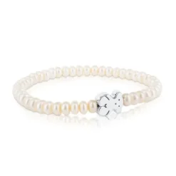 Pulsera de perlas y motivo oso de plata Sweet Dolls^TOUS Outlet