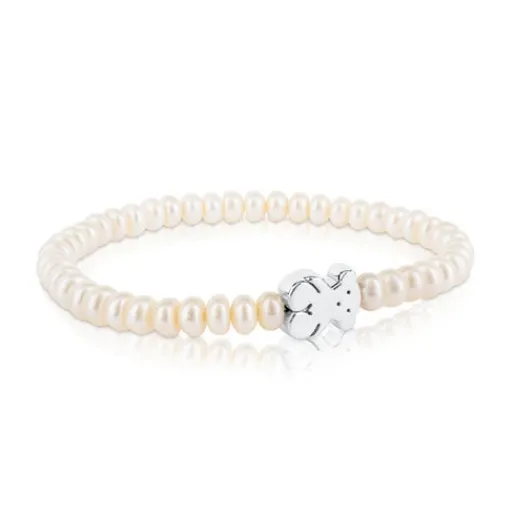 Pulsera de perlas y motivo oso de plata Sweet Dolls^TOUS Outlet