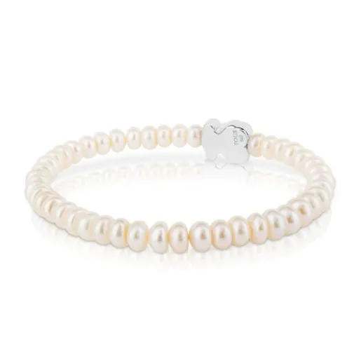 Pulsera de perlas y motivo oso de plata Sweet Dolls^TOUS Outlet
