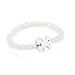 Pulsera de perlas y motivo oso de plata Sweet Dolls^TOUS Outlet
