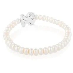 Pulsera de perlas y motivo oso de plata Sweet Dolls^TOUS Outlet