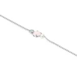Pulsera de plata con cuarzo rosa, amazonita y perla Mini Color^TOUS Discount